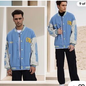 Blue and White Men’s Varsity Jacket